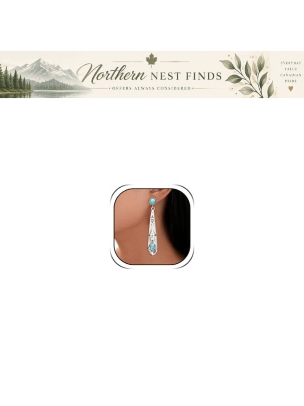 Lightning Turquoise Silver Western Boho earrings for Women